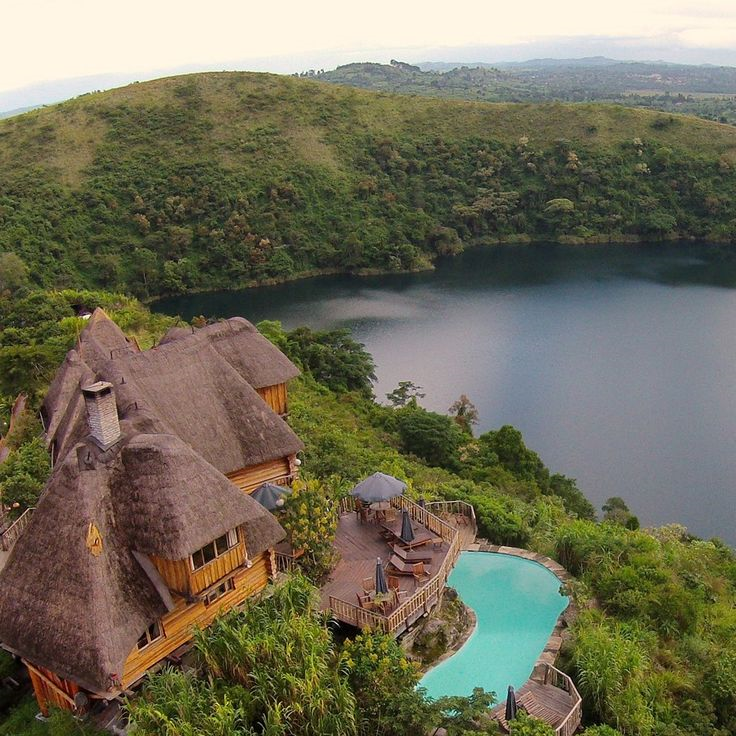 Ugandan environment — crater lakes and tea fields